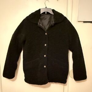Cozy Black Teddy Jacket Reversible for Women.